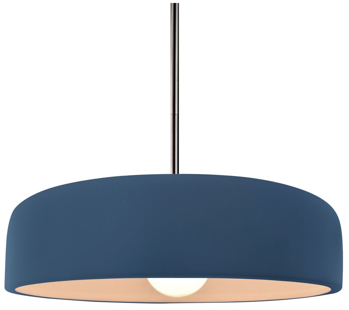 Radiance Spire 13"W Matte Green, Brushed Brass LED Pendant - Rigid Stem