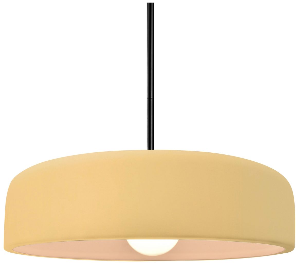 Radiance Spire 13"W Muted Yellow, Brushed Nickel Pendant - Rigid Stem