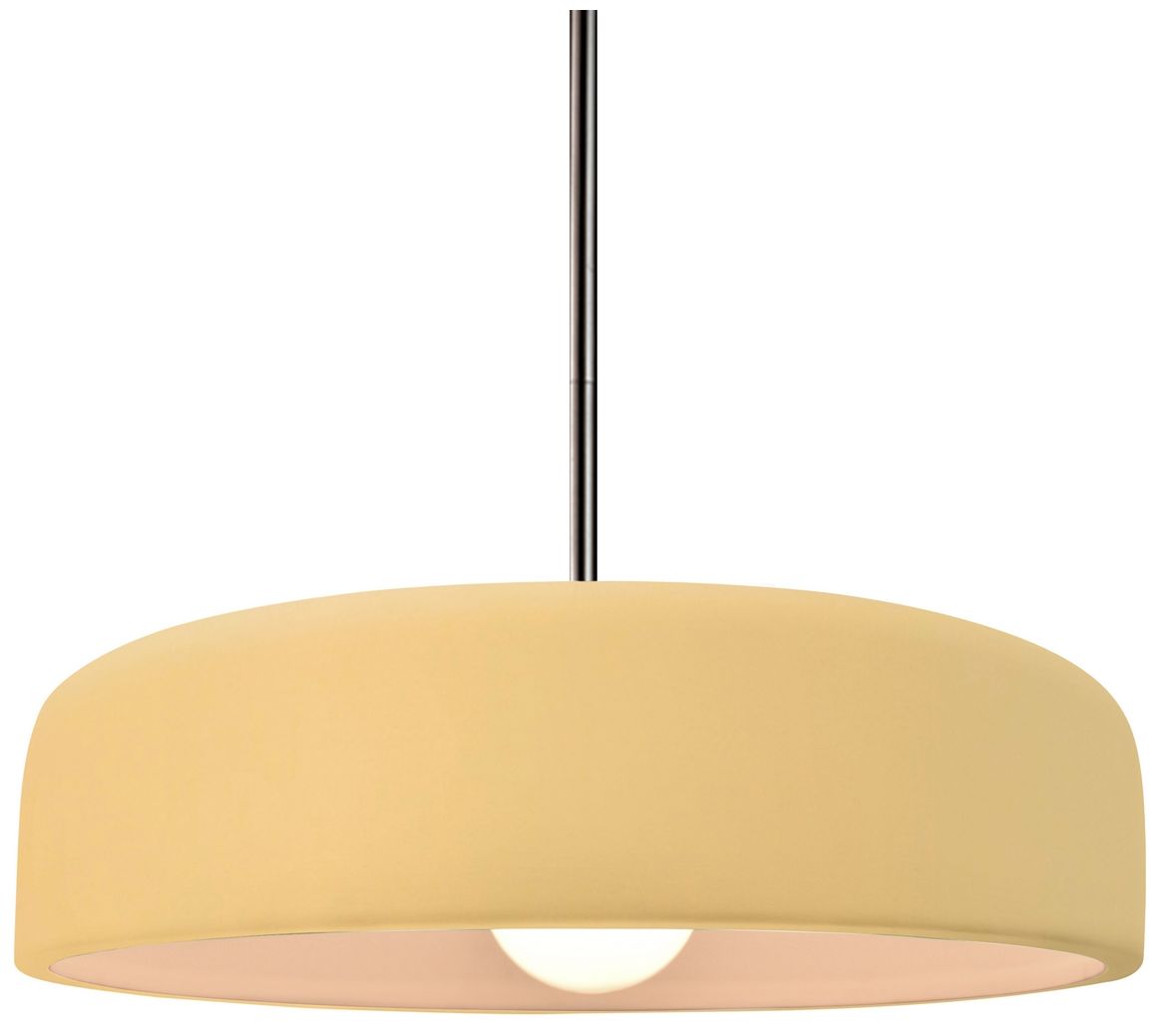 Radiance Spire 13"W Pewter Green, Brushed Brass Pendant - Rigid Stem