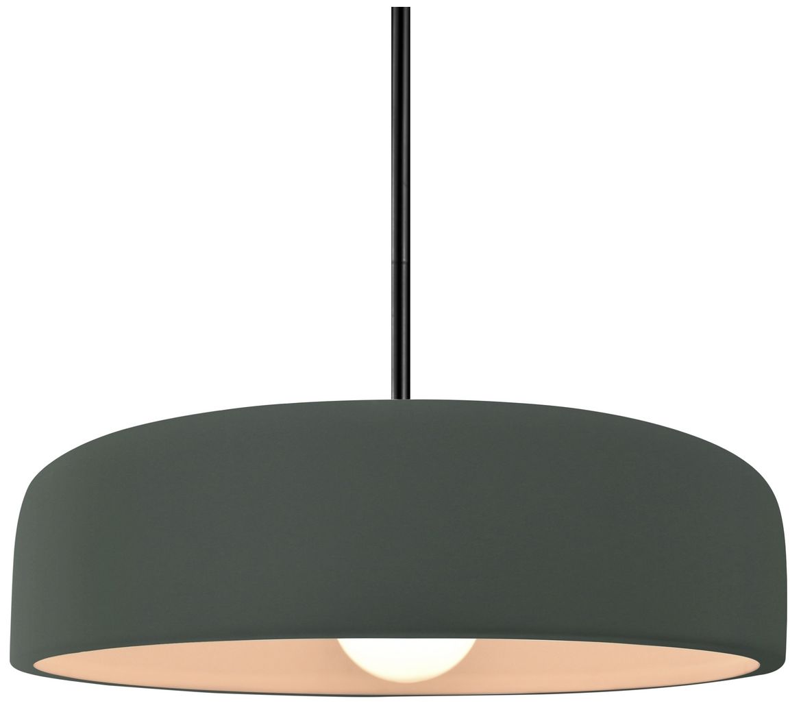 Radiance Spire 13"W Pewter Green, Brushed Nickel LED Pendant - Rigid Stem