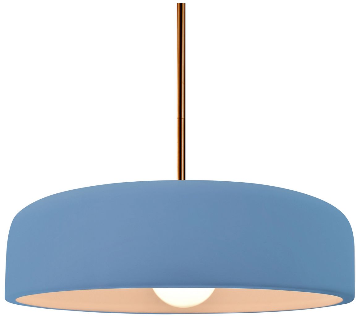 Radiance Spire 13"W Sky Blue, Matte Black LED Pendant - Rigid Stem