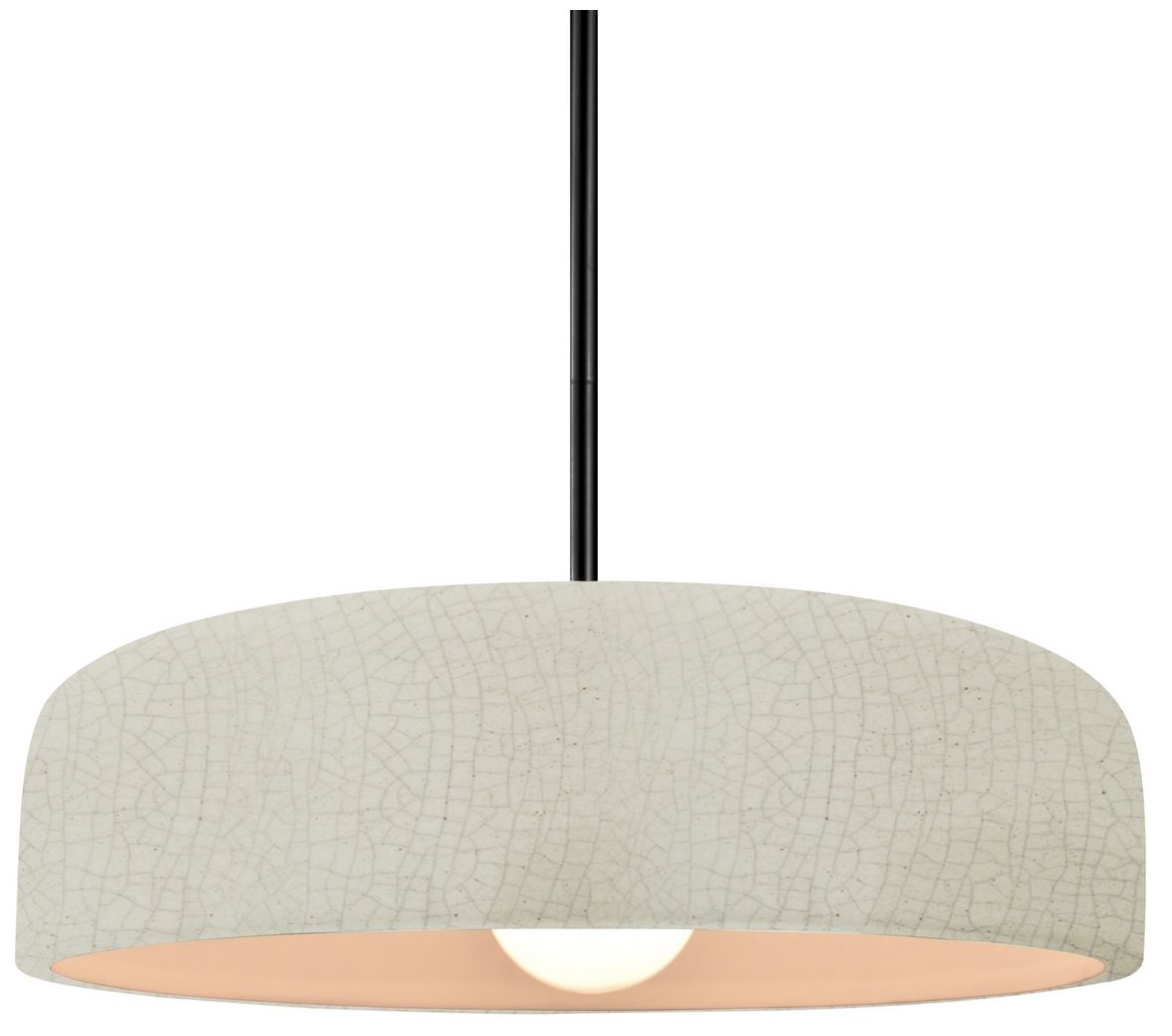 Radiance Spire 13"W White Crackle, Brushed Nickel LED Pendant
