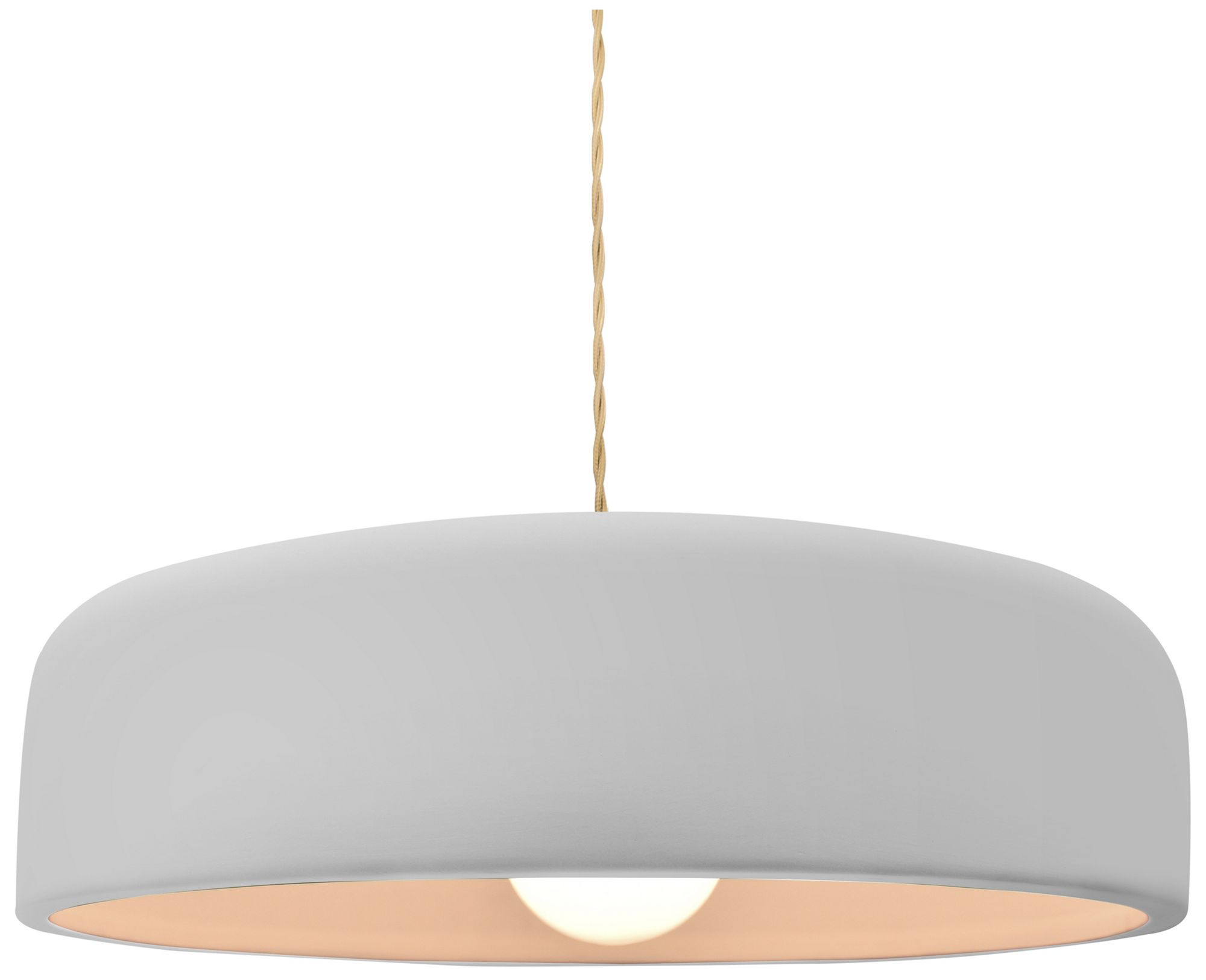 Radiance Spire 16" Wide Bisque Pendant With Beige Twist Cord