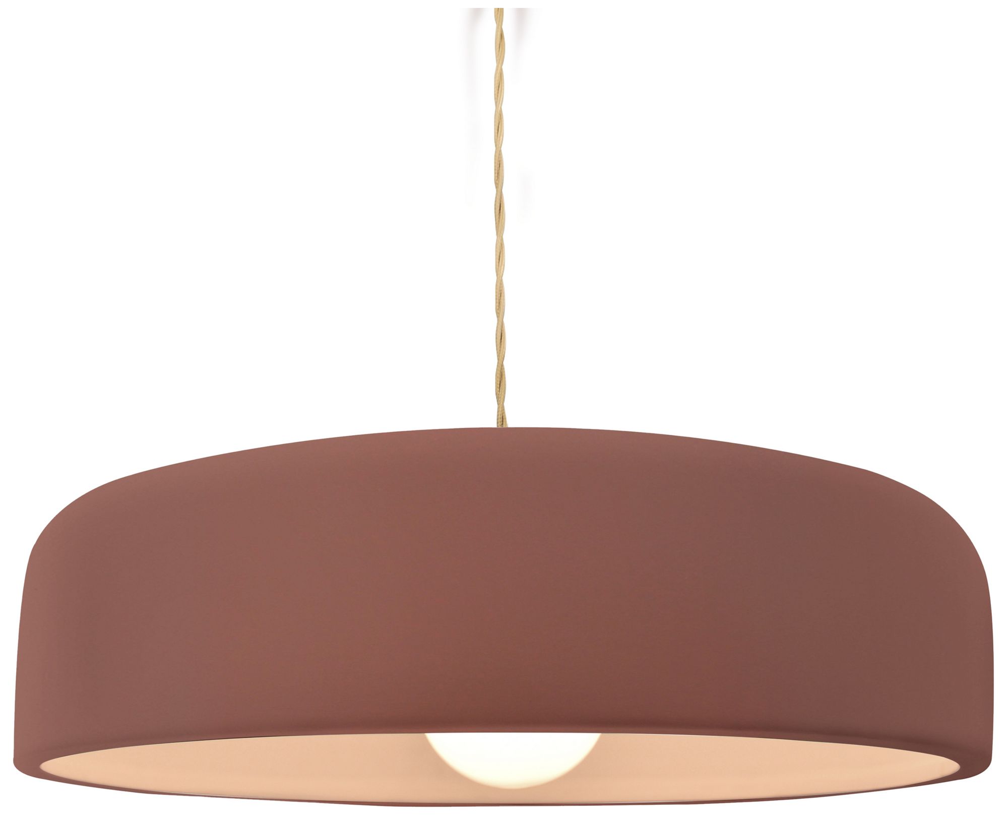 Radiance Spire 16" Wide Canyon Clay Pendant With Beige Twist Cord