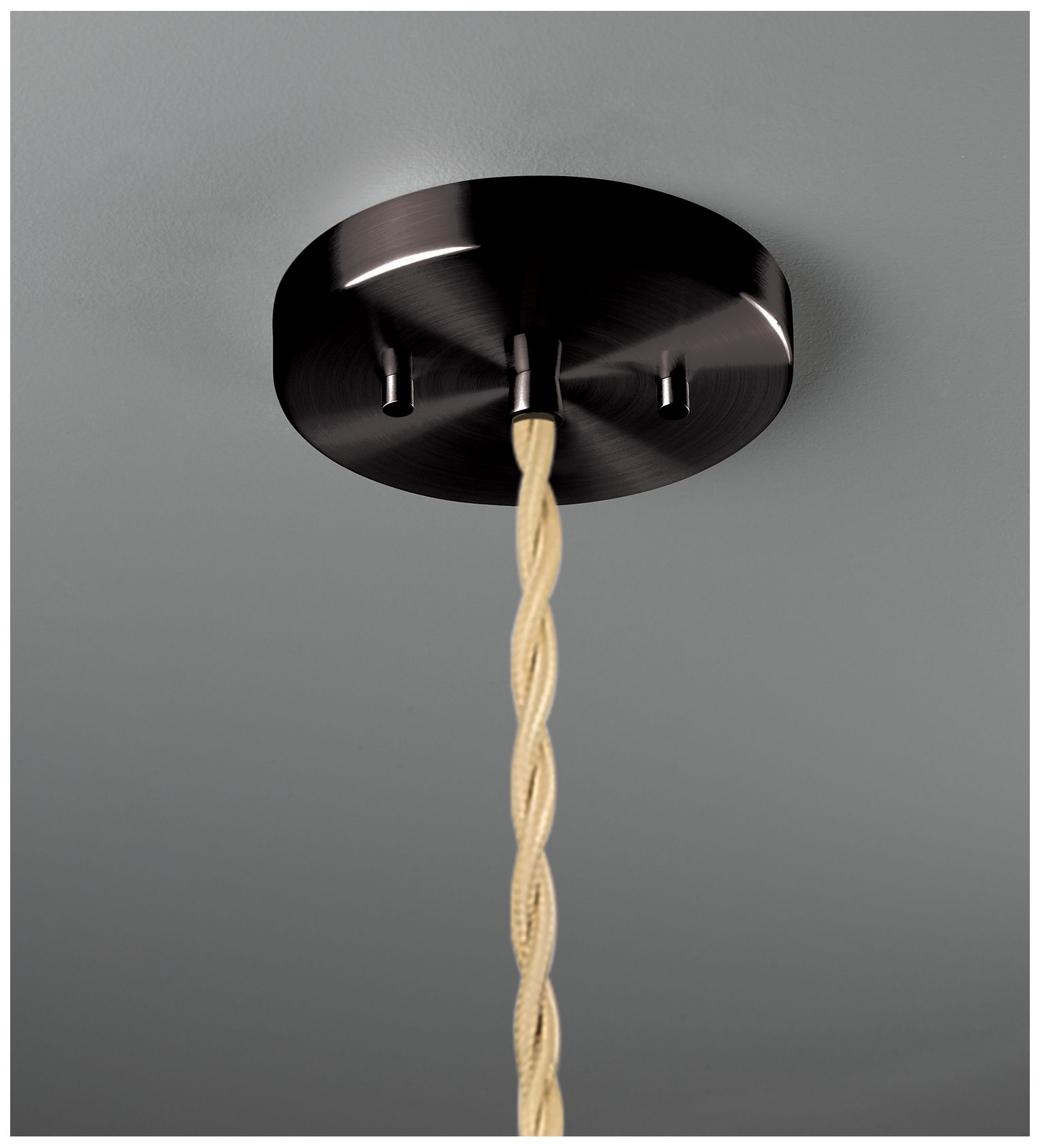 Image 3 Radiance Spire 16" Wide Carbon Matte Black Pendant With Beige Twist Cord more views