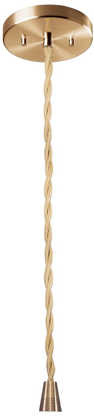 Image 2 Radiance Tier 12"W Black Gold LED Pendant w/ Brushed Brass Beige Twist Cord more views