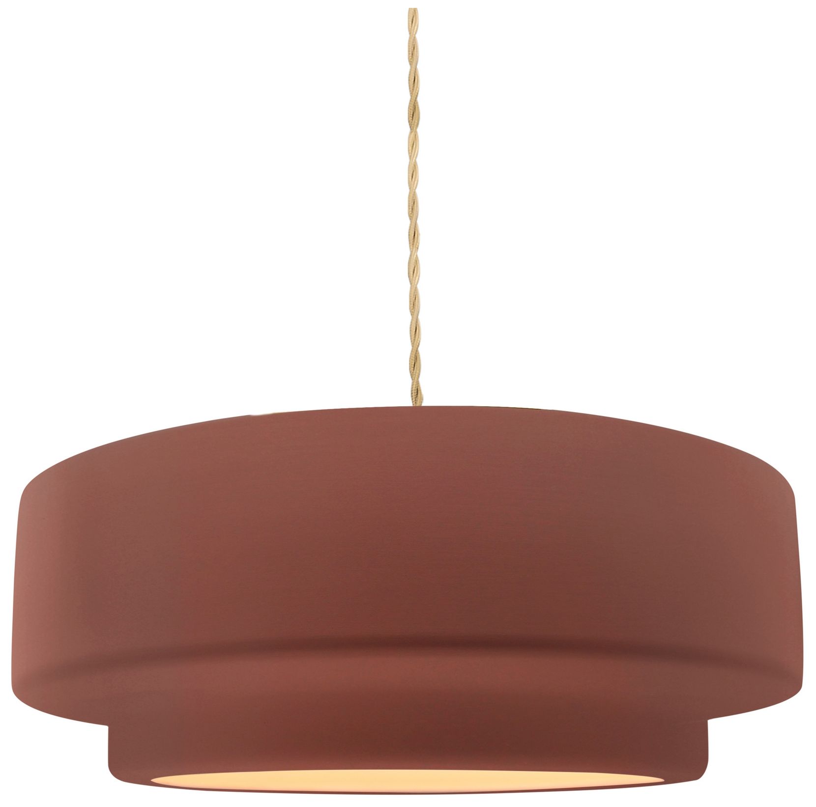 Radiance Tier 12"W Canyon Clay LED Pendant w/ Brass Beige Twist Cord