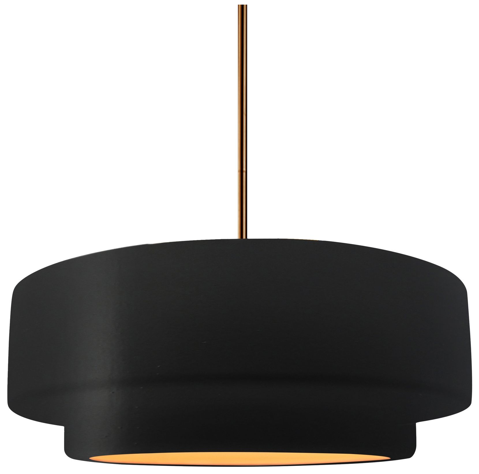 Radiance Tier 12"W Carbon Black Gold LED Pendant w/ Brass Rigid Stem