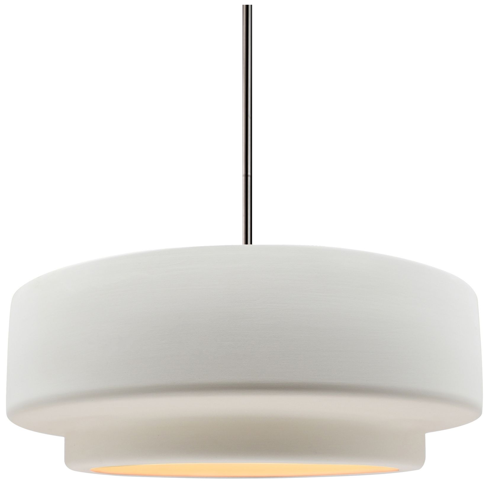 Radiance Tier 12" Wide Bisque Pendant With Nickel Rigid Stem