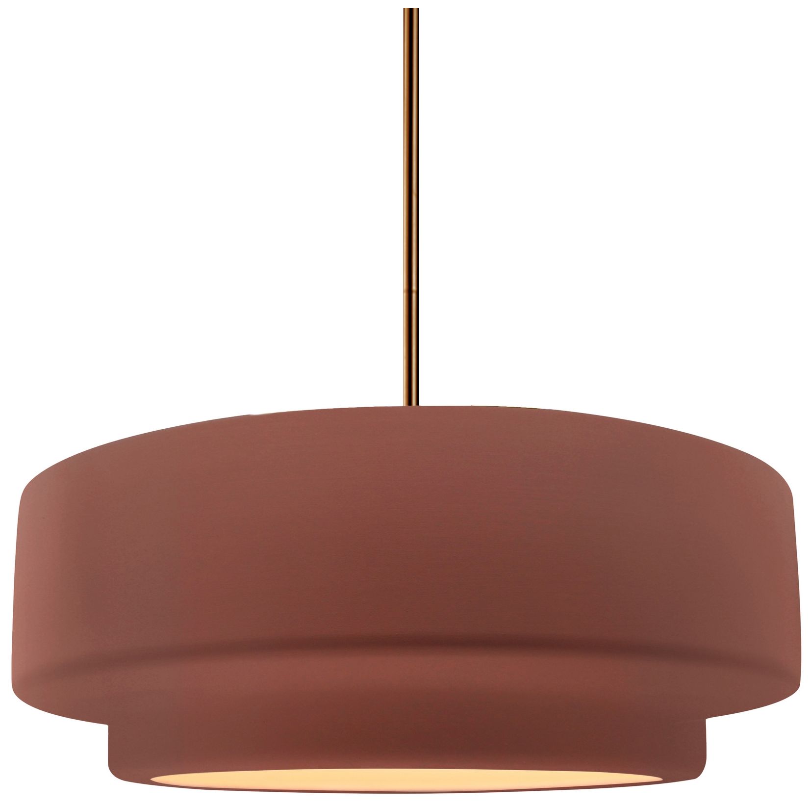 Radiance Tier 12" Wide Canyon Clay LED Pendant w/ Brushed Brass Rigid Stem