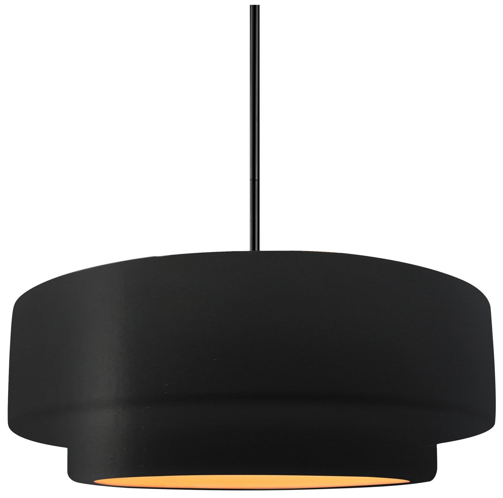 Radiance Tier 12" Wide Carbon Matte Black Gold LED Pendant With Rigid Stem