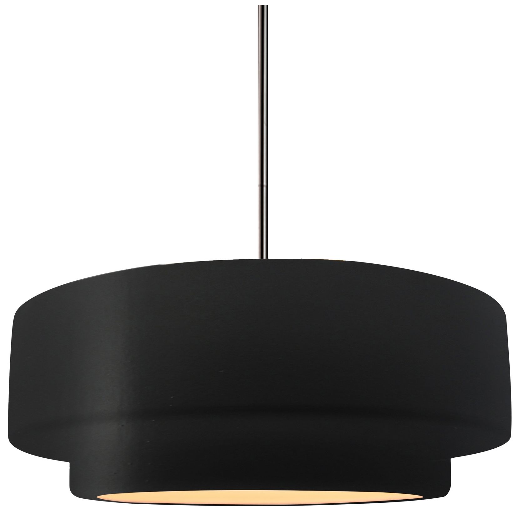 Radiance Tier 12" Wide Carbon Matte Black LED Pendant w/ Nickel Rigid Stem