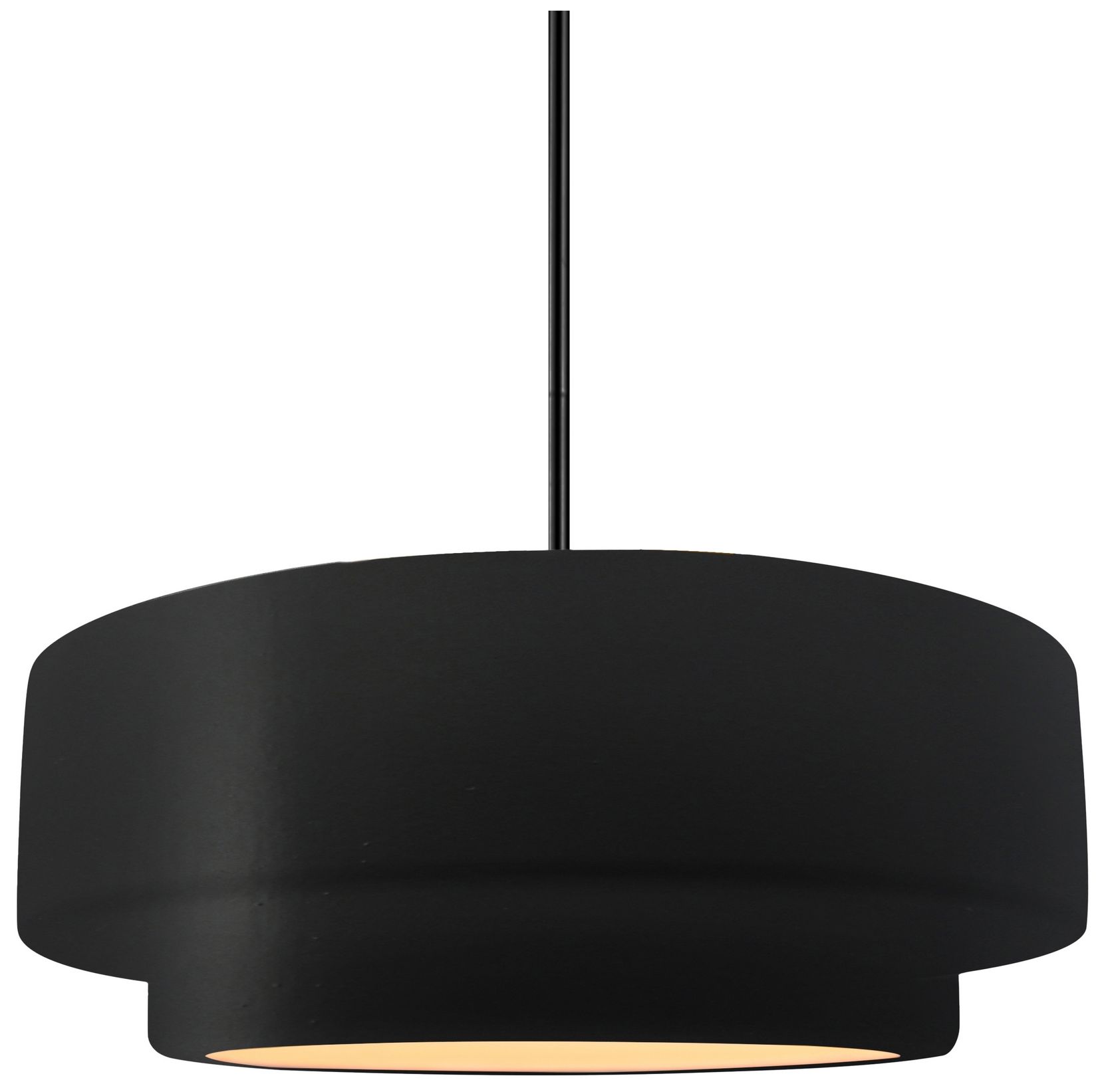 Radiance Tier 12" Wide Carbon Matte Black Pendant With Rigid Stem