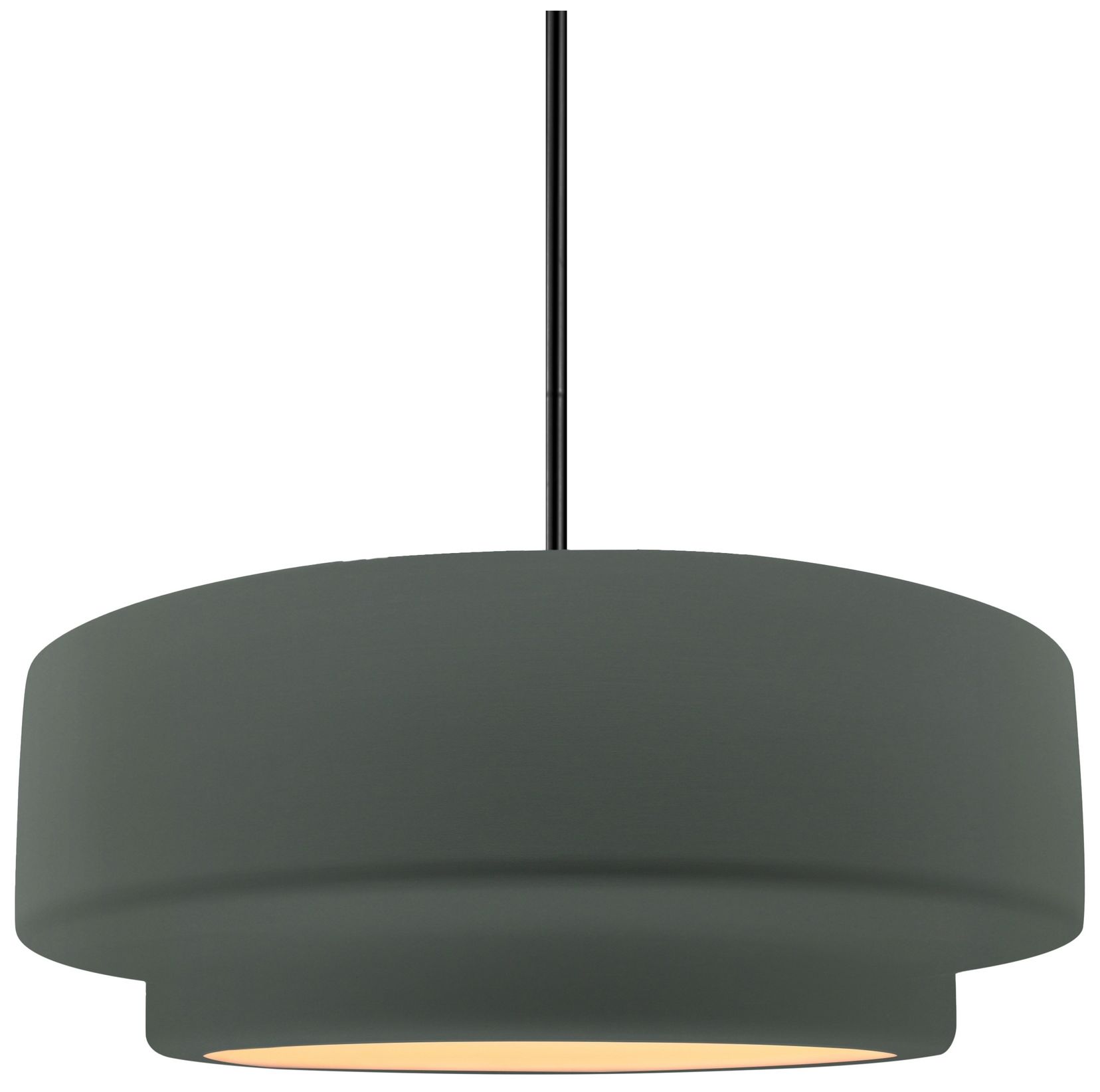 Radiance Tier 12" Wide Pewter Green LED Pendant With Rigid Stem