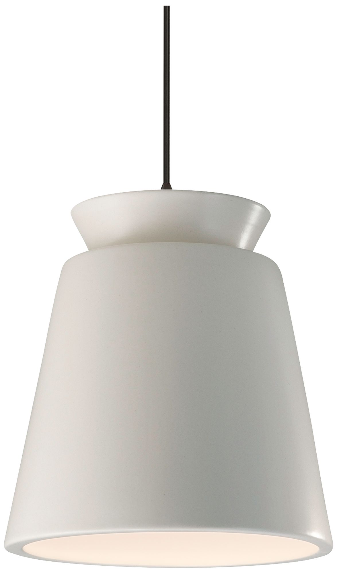 Radiance Trapezoid 13.5" Wide Bisque Pendant With Black Cord