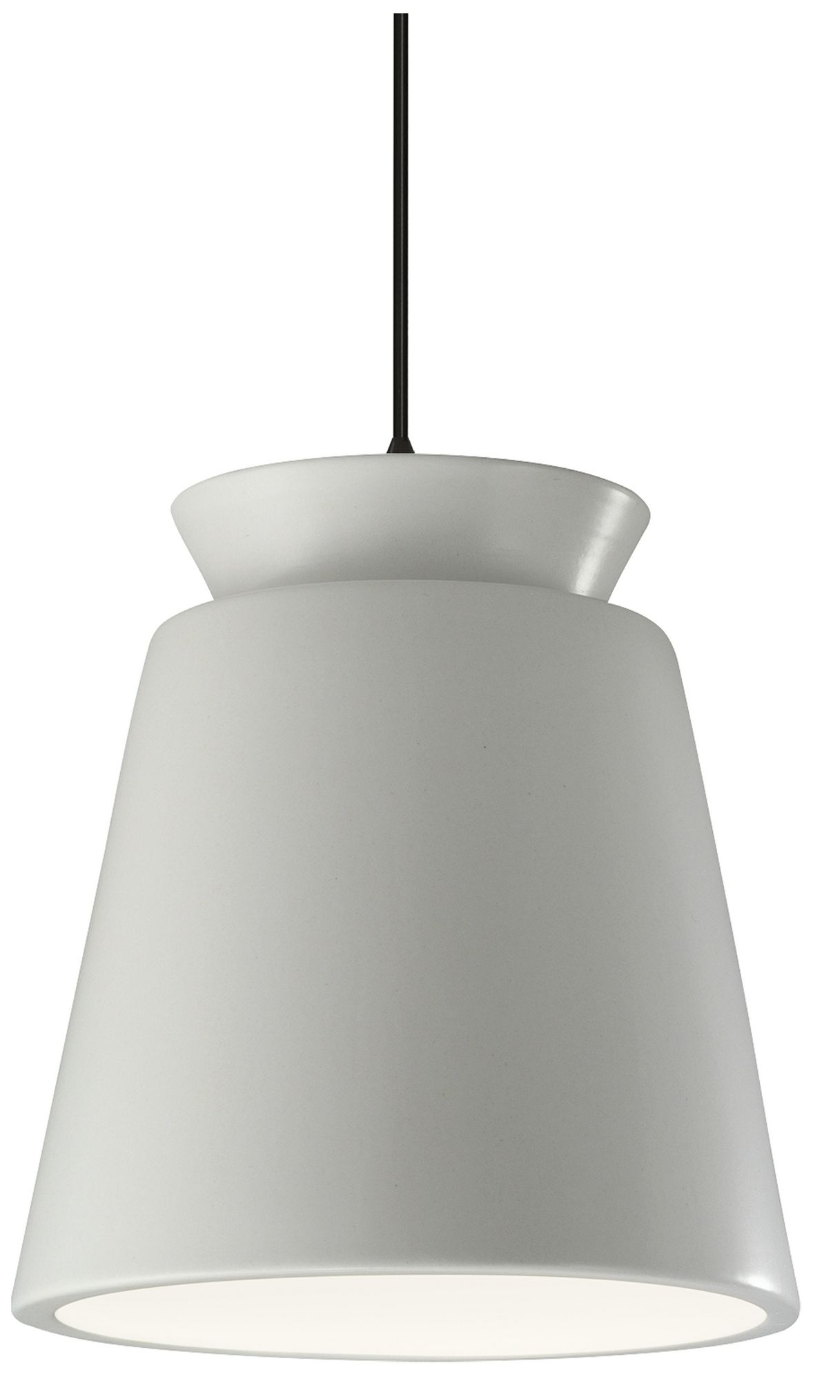 Radiance Trapezoid 13.5" Wide Matte White Pendant With Black Cord