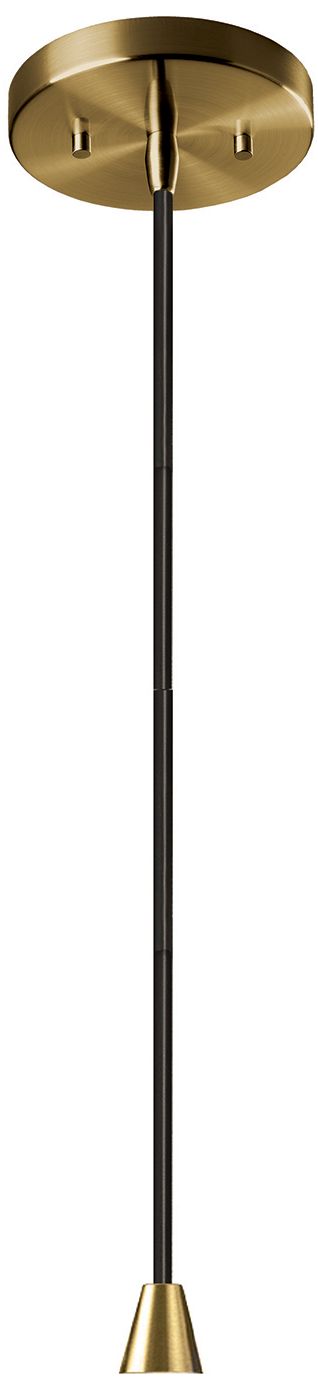 Image 2 Radiance Trapezoid 14"W Adobe, Antique Brass LED Pendant - Black Cord more views