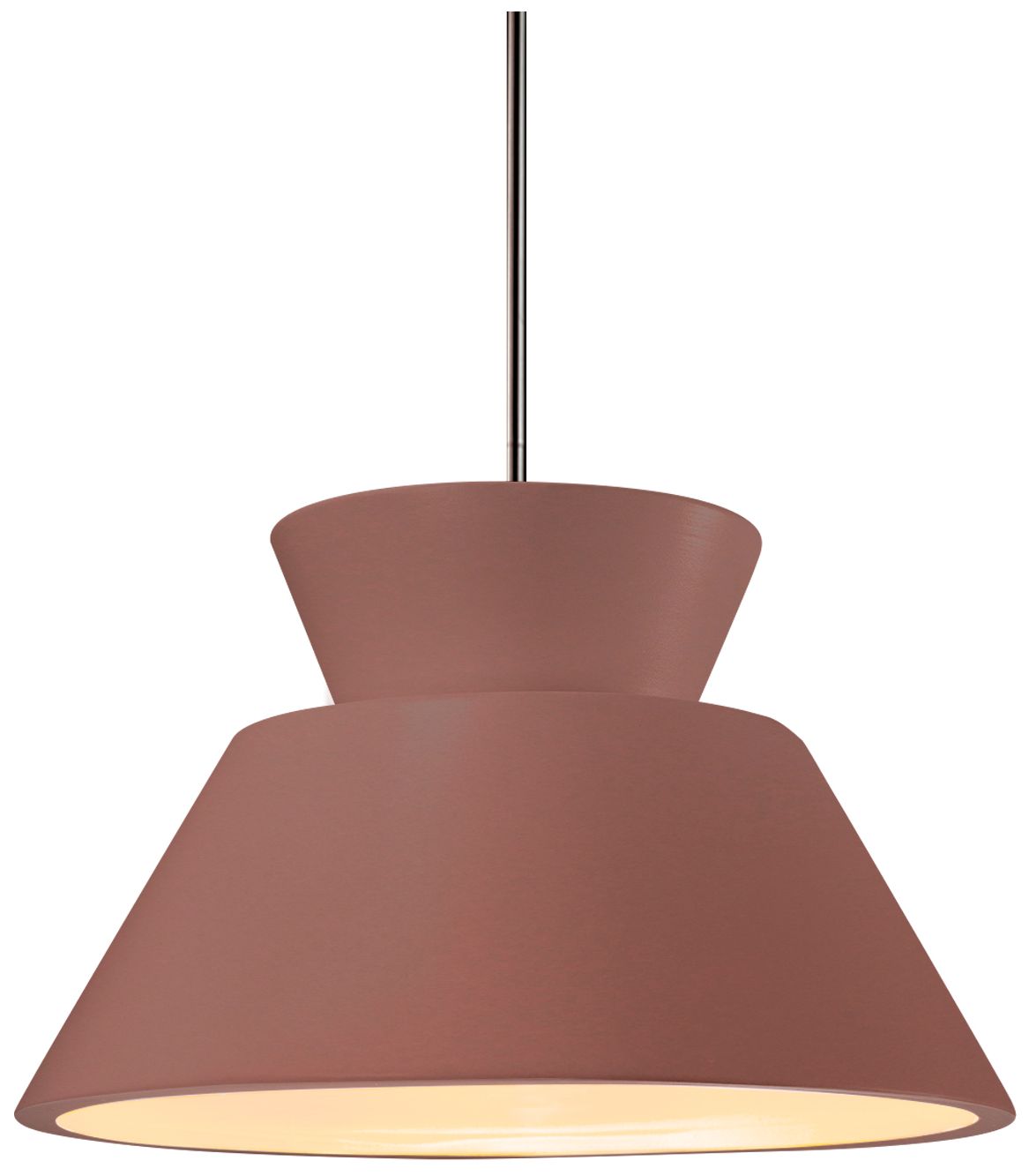 Radiance Trapezoid 14"W Canyon Clay, Nickel LED Pendant - Rigid Stem