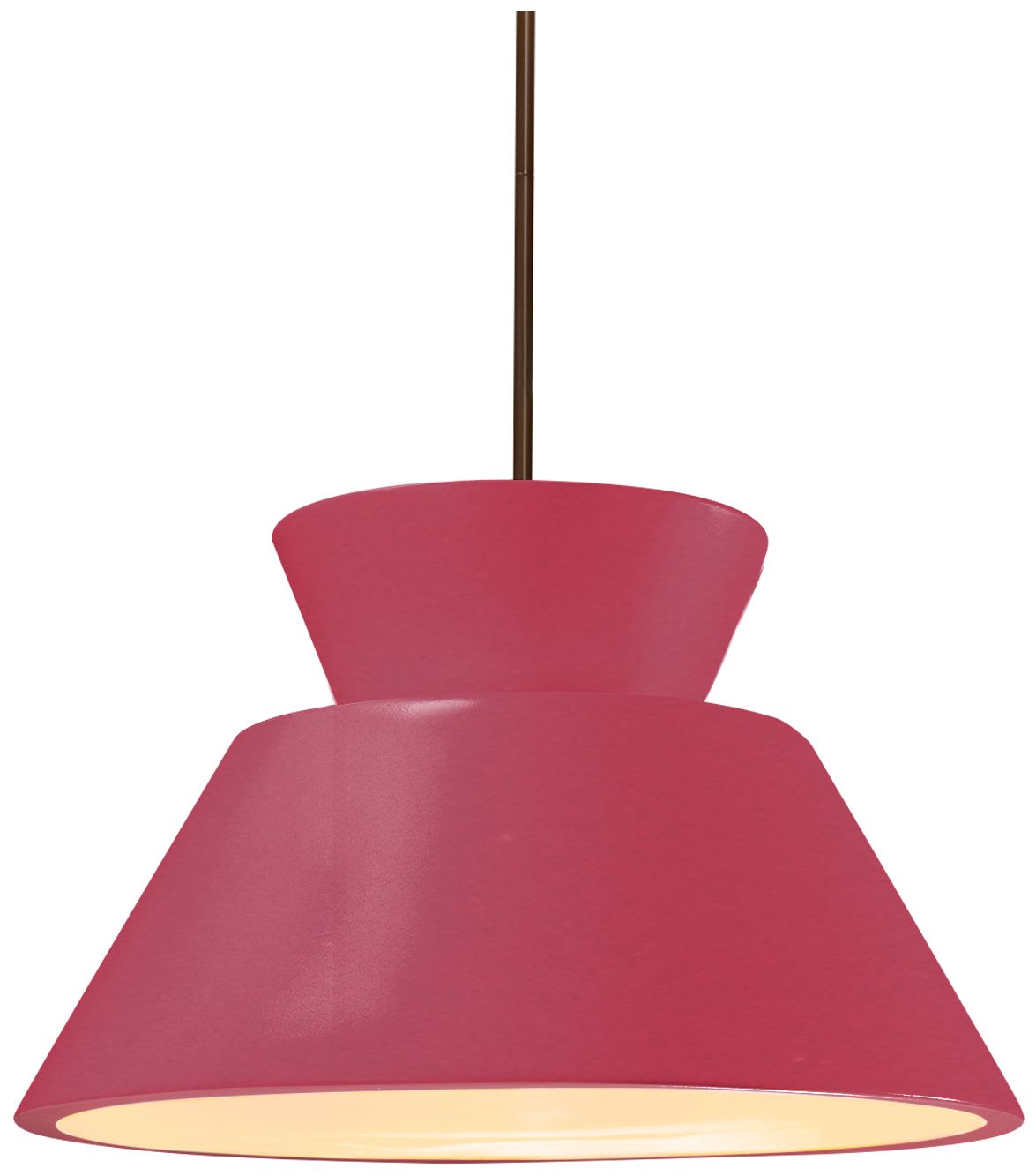 Radiance Trapezoid 14"W Cerise, Dark Bronze LED Pendant - Rigid Stem