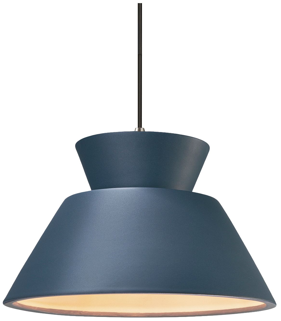 Radiance Trapezoid 14"W Midnight Sky/White, Nickel Pendant - Black Cord