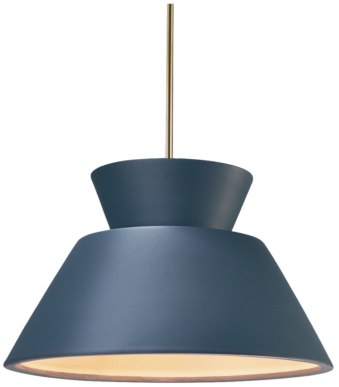 Radiance Trapezoid 14"W Midnight/White, Antique Brass Pendant-