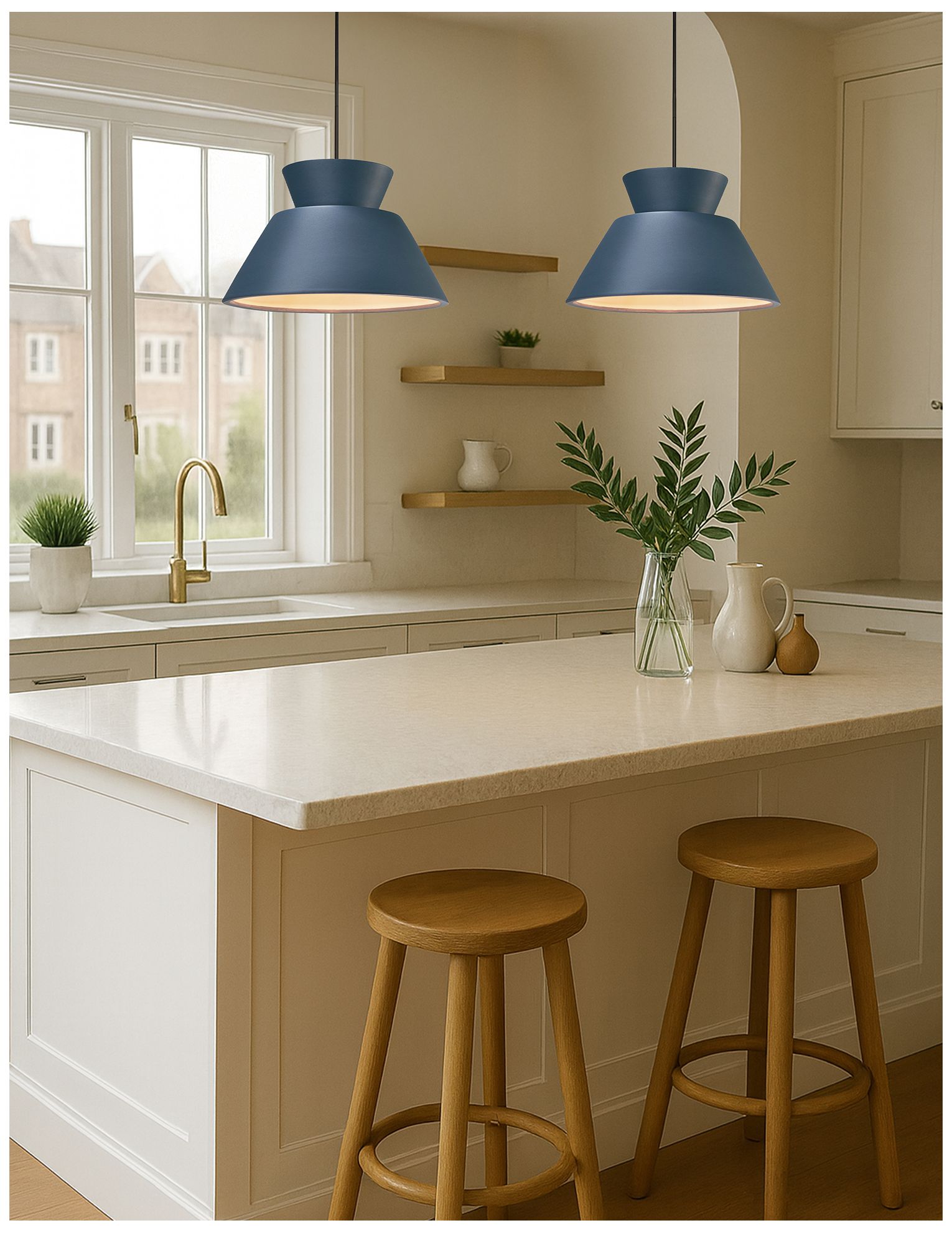 Image 2 Radiance Trapezoid 14" Wide Midnight Sky LED Pendant With Rigid Stem more views