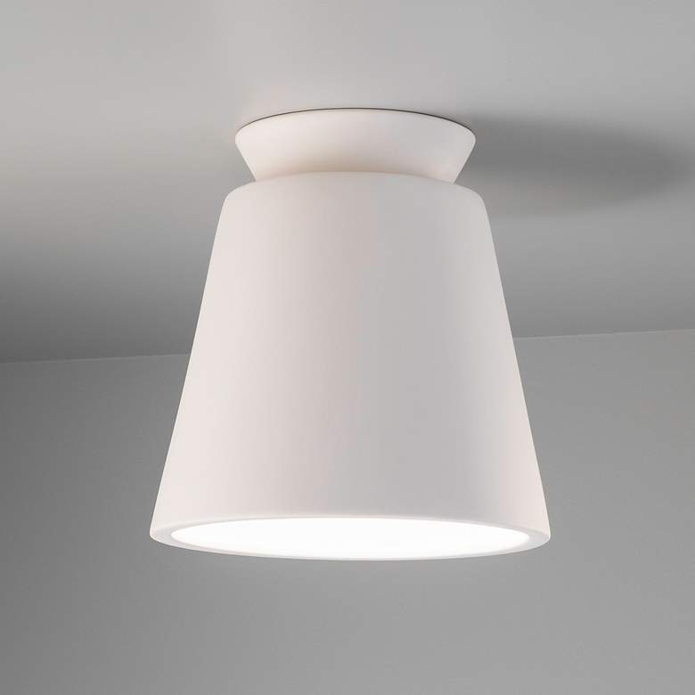 Image 1 Radiance Trapezoid 7 1/2" Wide Bisque Ceramic Ceiling Light
