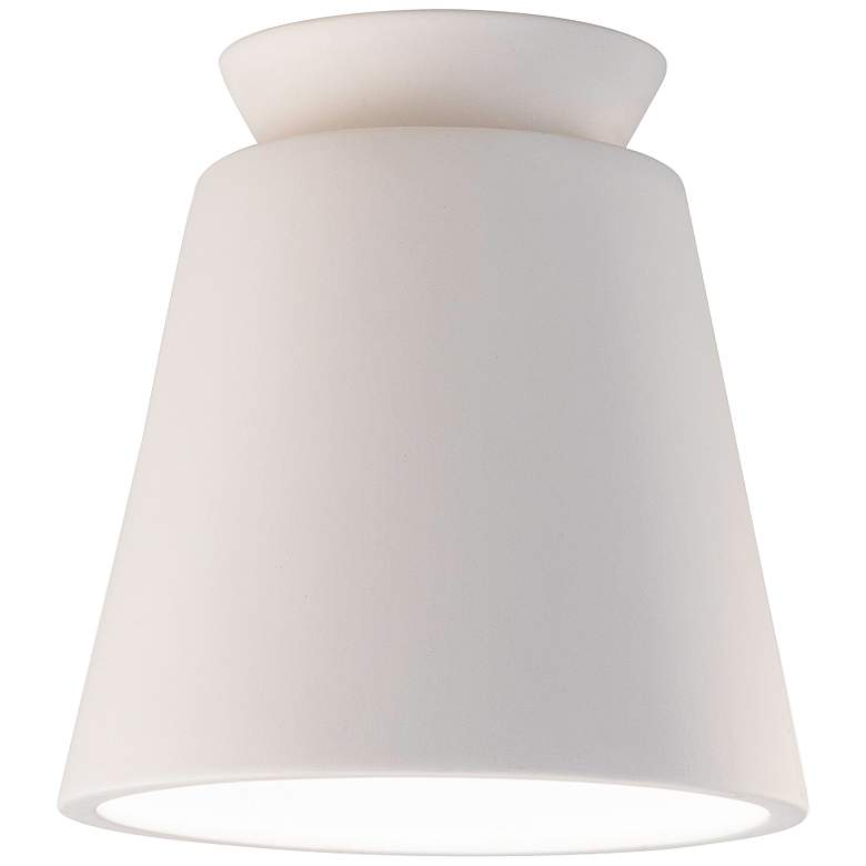 Image 1 Radiance Trapezoid 7 1/2" Wide Bisque LED Ceramic Ceiling Light