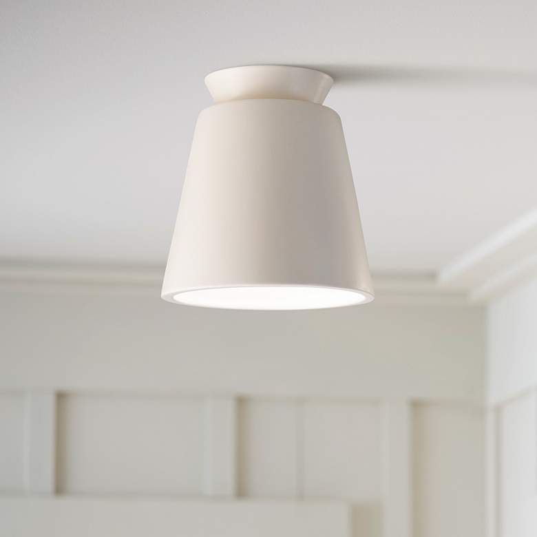Image 1 Radiance Trapezoid 7 1/2" Wide Matte White LED Ceramic Ceiling Light