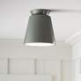 1_Radiance Trapezoid 7 1/2" Wide Pewter Green LED Ceramic Ceiling Light