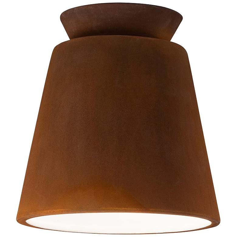 Image 2 Radiance Trapezoid 7 1/2" Wide Real Rust LED Ceramic Ceiling Light
