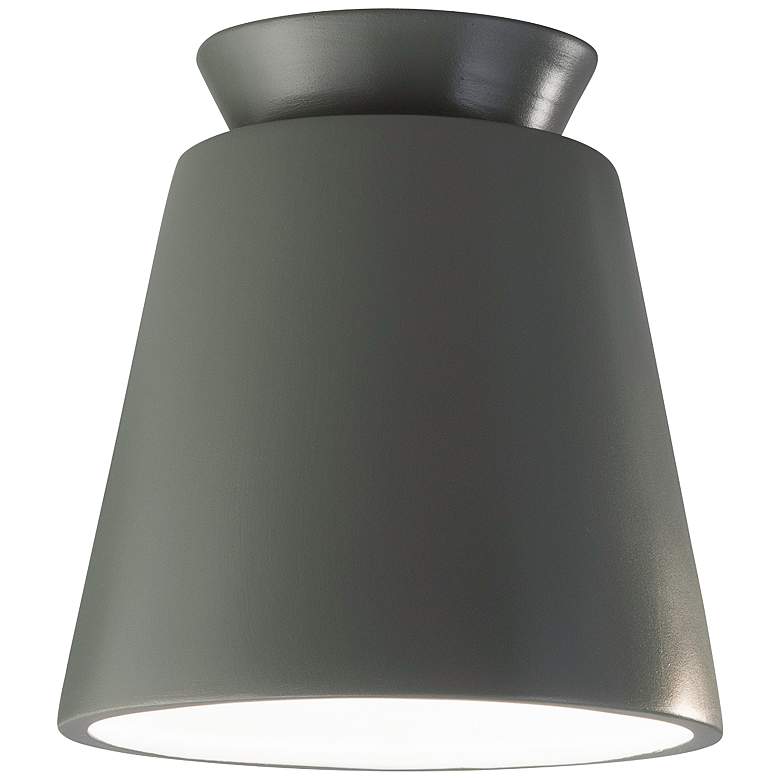 Image 2 Radiance Trapezoid 7 1/2 inchW Pewter Green LED Ceramic Ceiling Light