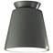 Radiance Trapezoid 7 1/2"W Pewter Green LED Ceramic Ceiling Light