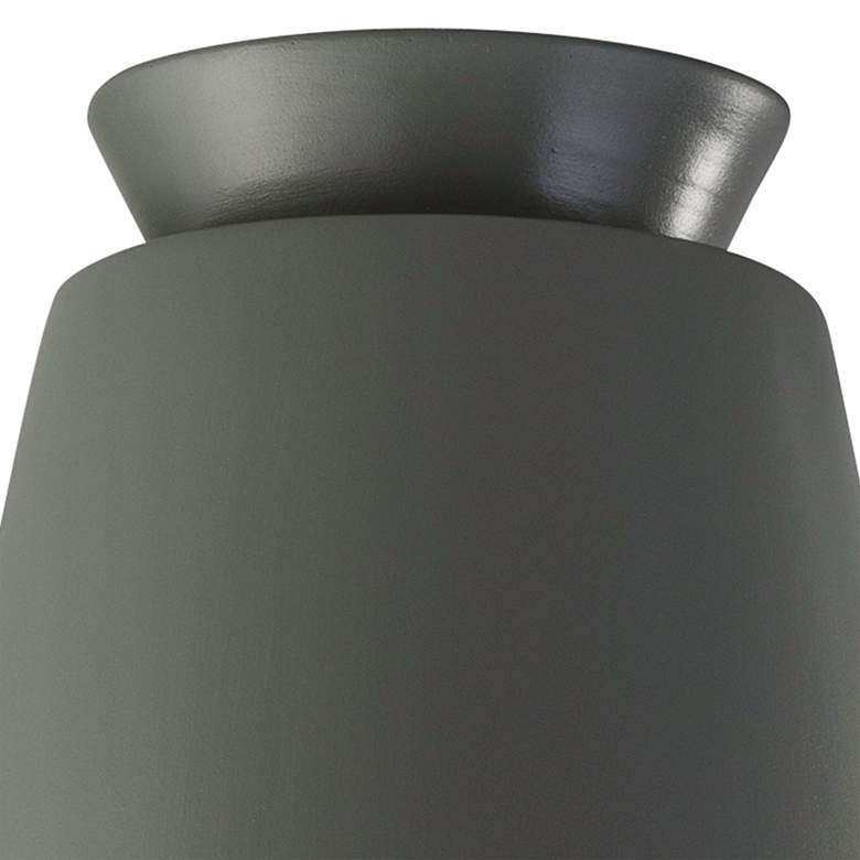 Image 3 Radiance Trapezoid 7 1/2"W Pewter Green LED Ceramic Ceiling Light more views