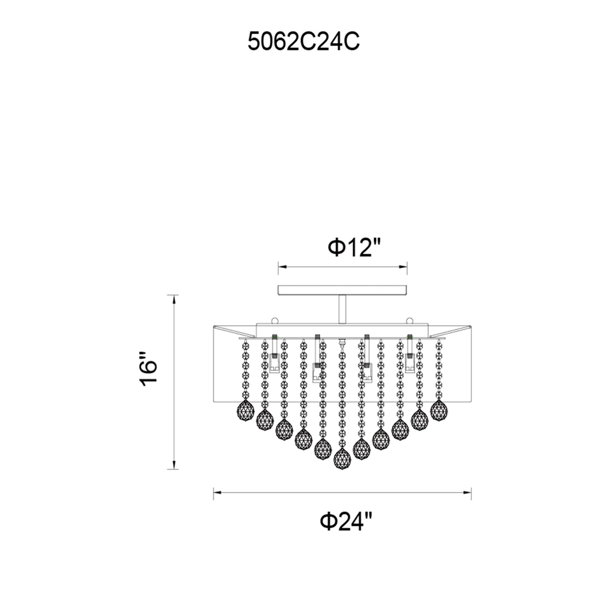 Image 2 Radiant 12 Light 24in Chrome Drum Shade Flush Mount with White Shade more views
