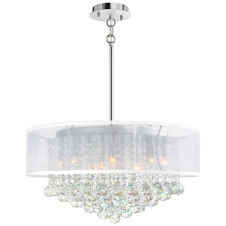 Image 1 Radiant 12 Light Drum Shade Chandelier With Chrome Finish