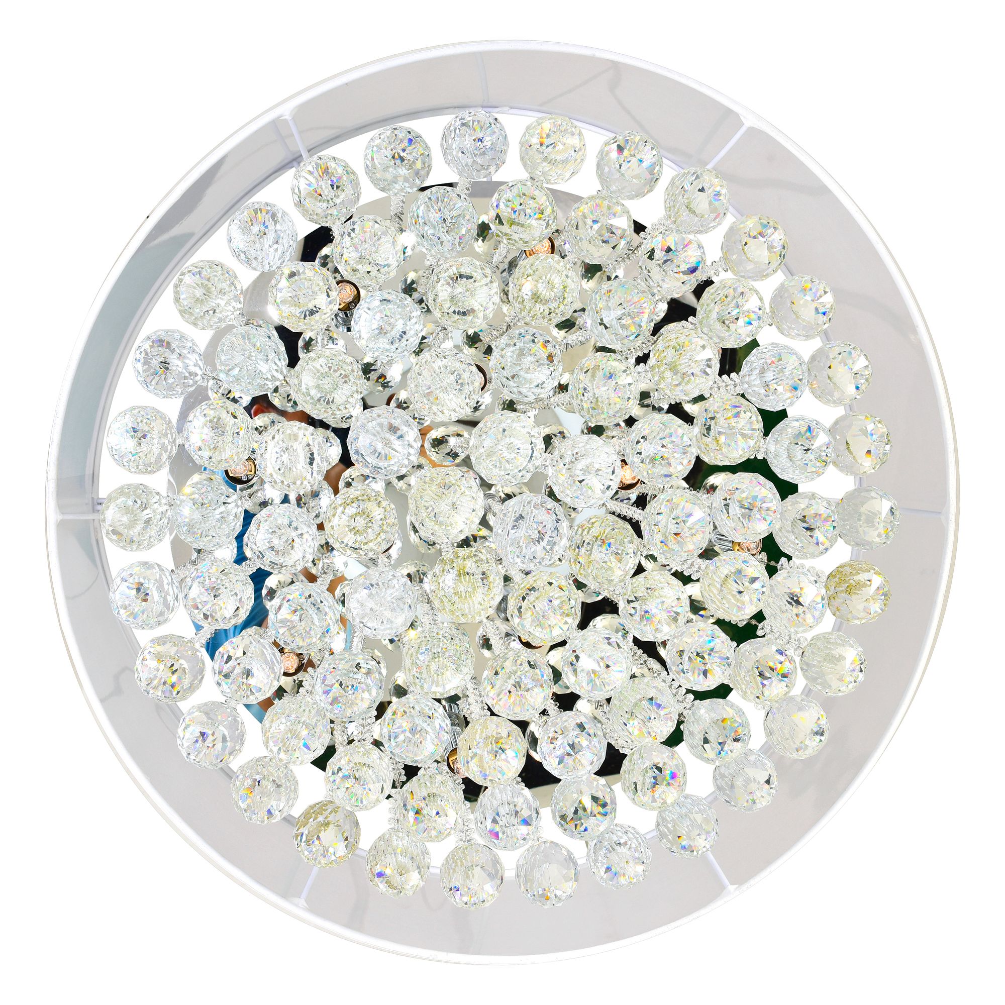 Image 6 Radiant 12 Light Drum Shade Chandelier With Chrome Finish more views