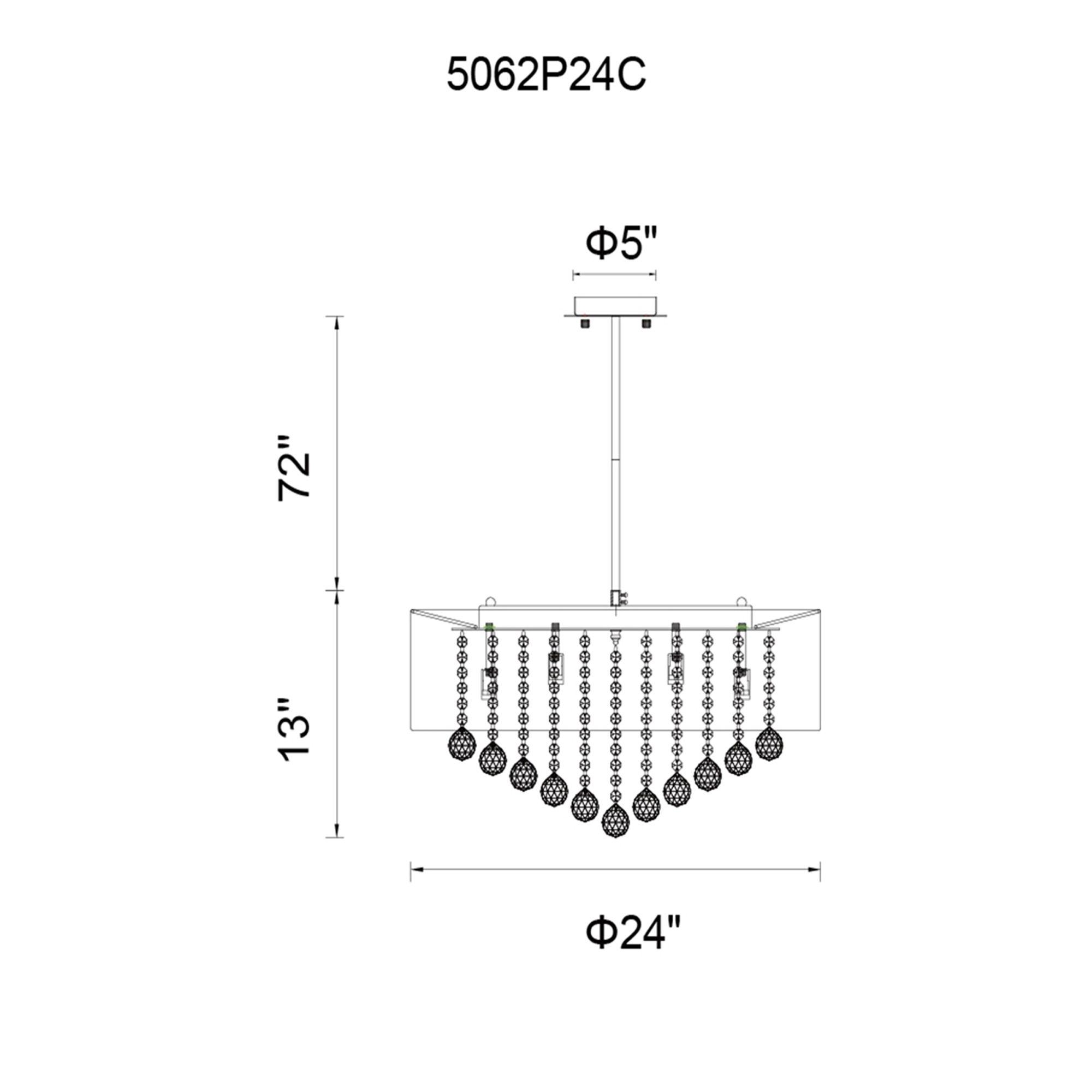 Radiant 12 Light Drum Shade Chandelier With Chrome Finish