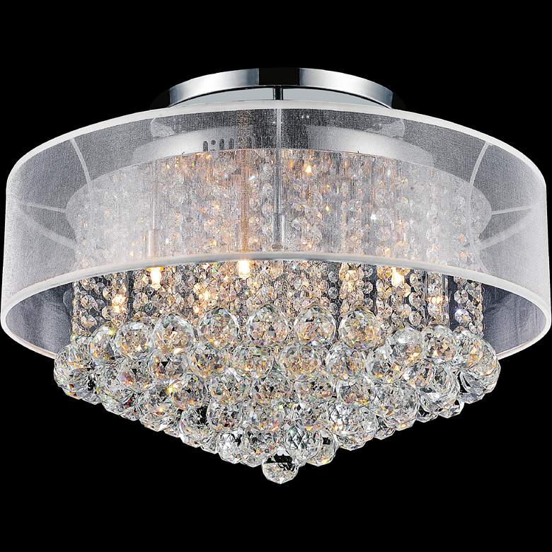 Image 1 Radiant 12 Light Drum Shade Flush Mount With Chrome Finish