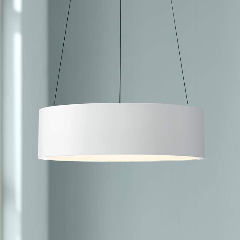 Image 1 Radiant 15" Wide White LED Drum Pendant Light