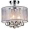 Radiant 3 Light Drum Shade Flush Mount With Chrome Finish