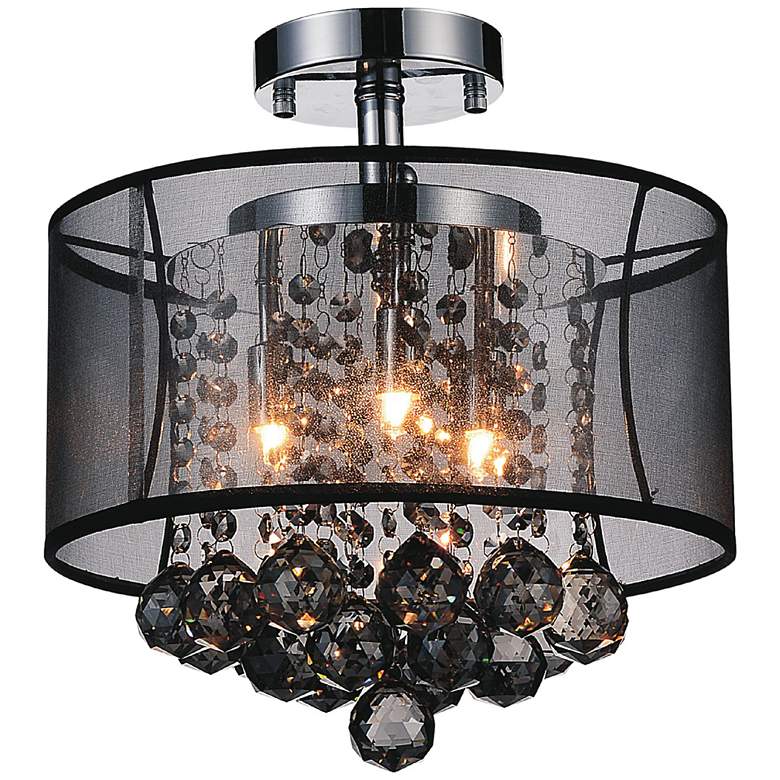 Image 1 Radiant 3 Light Drum Shade Flush Mount With Chrome Finish