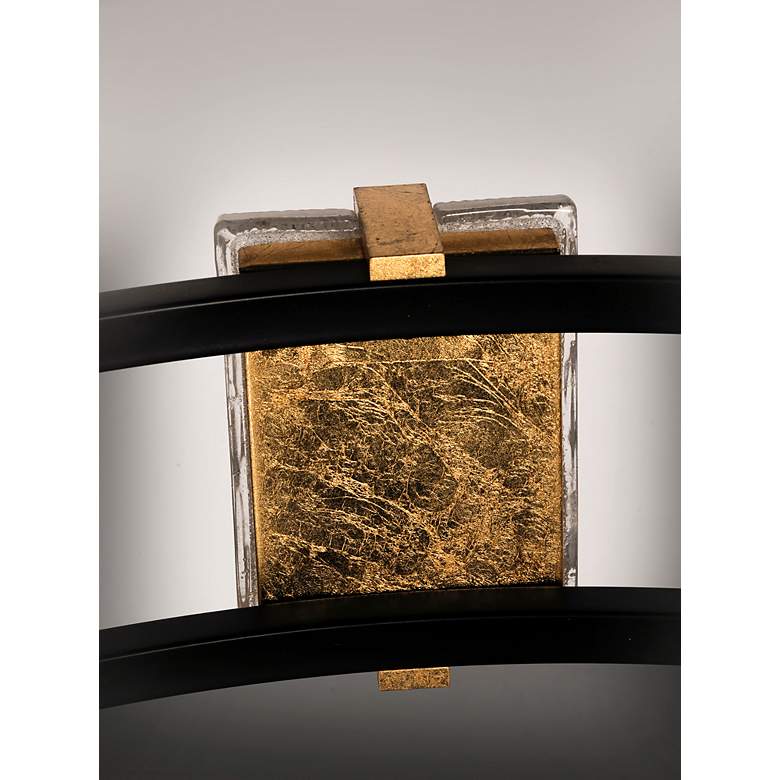 Image 4 Radiant 48 3/4"W Black and Gold Leaf 7-Light LED Bath Light more views