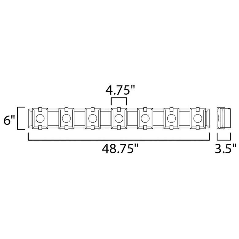 Image 5 Radiant 48 3/4"W Black and Gold Leaf 7-Light LED Bath Light more views