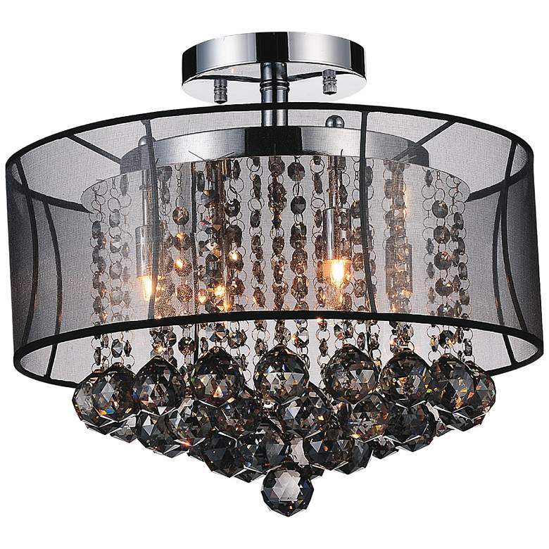 Image 1 Radiant 6 Light Drum Shade Flush Mount With Chrome Finish