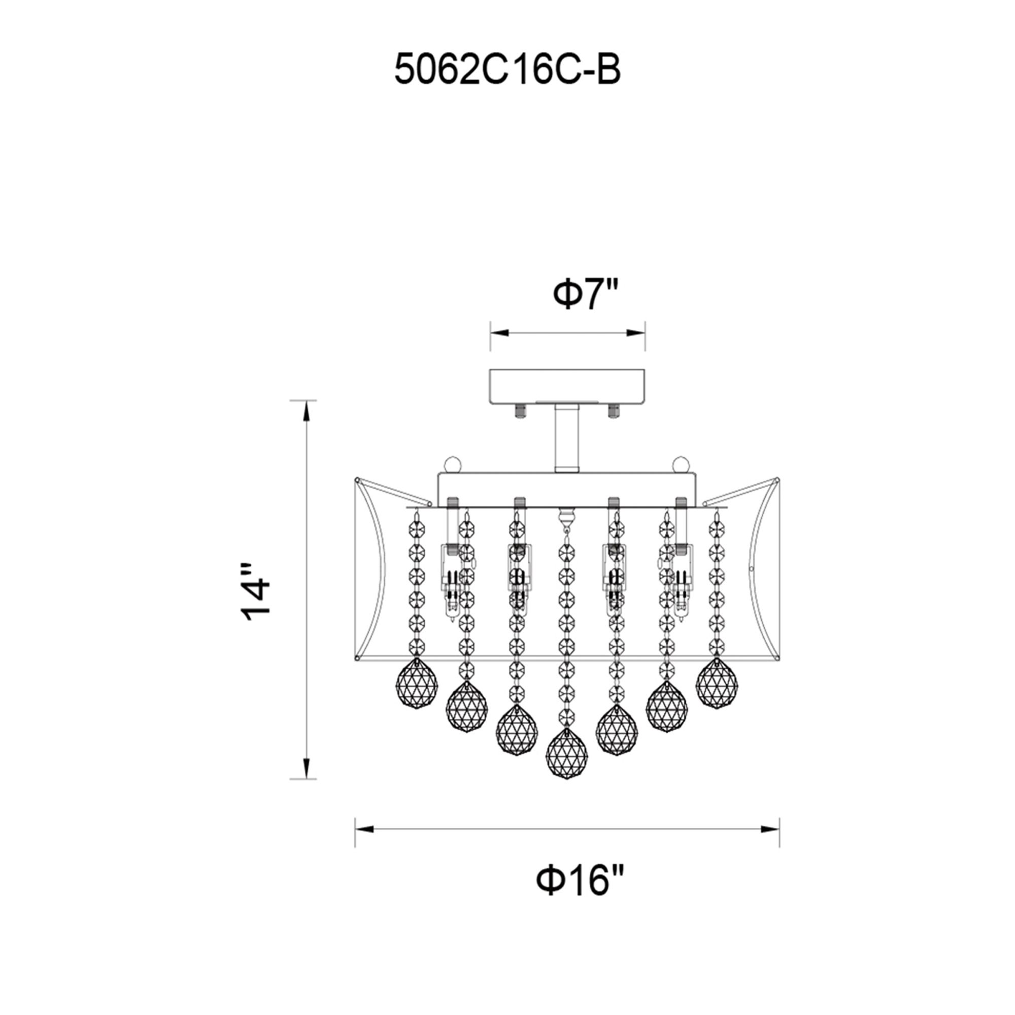 Image 2 Radiant 6 Light Drum Shade Flush Mount With Chrome Finish more views