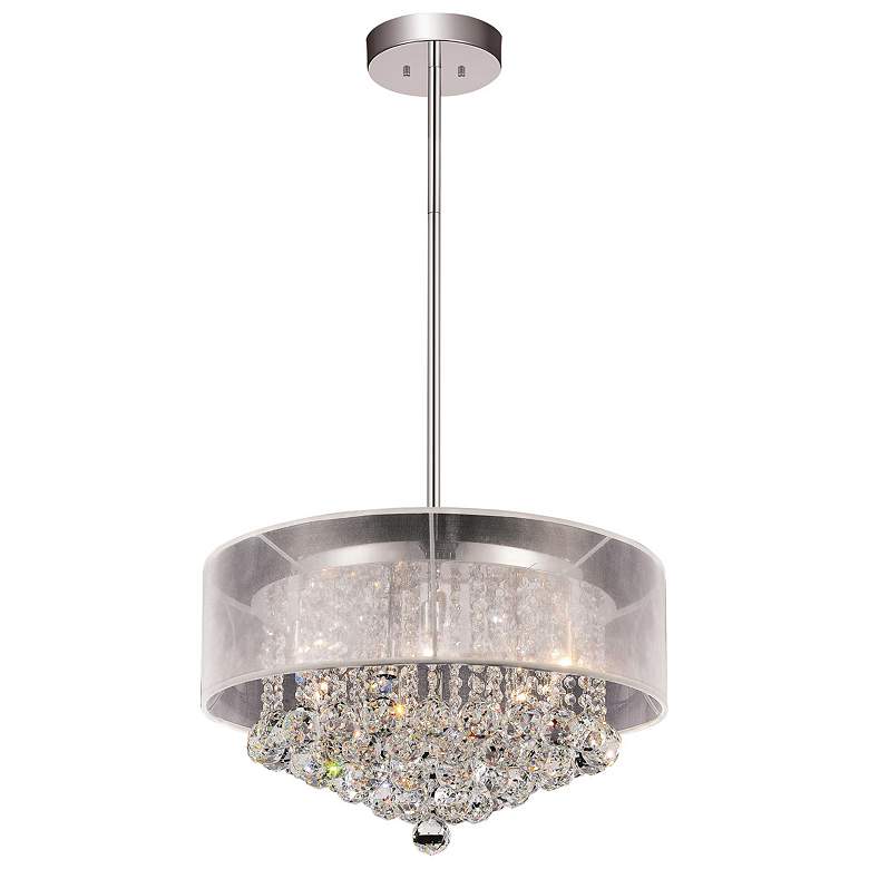 Image 1 Radiant 9 Light Drum Shade Chandelier With Chrome Finish