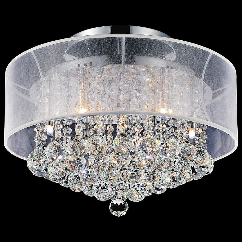 Image 1 Radiant 9 Light Drum Shade Flush Mount With Chrome Finish