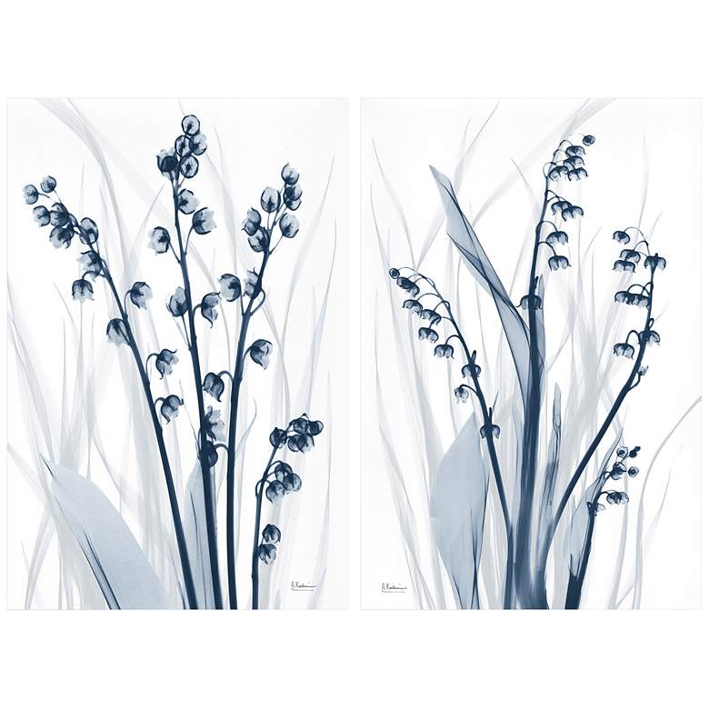 Image 3 Radiant Blues 1 and 2 64"W 2-Piece Glass Graphic Wall Art Set