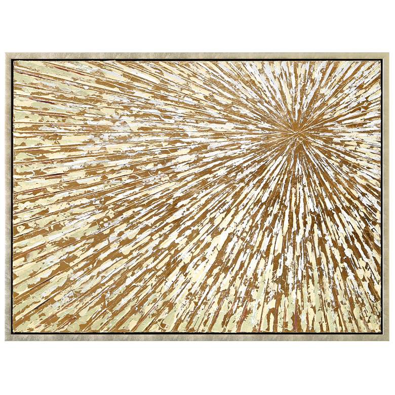 Image 1 Radiant Burst Metallic Hand Painted Framed Canvas Wall Art with Gold Foil